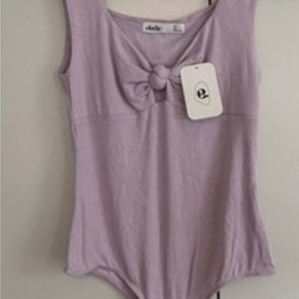 Elodie Lavender Ribbed Size Medium NWT Bodysuit